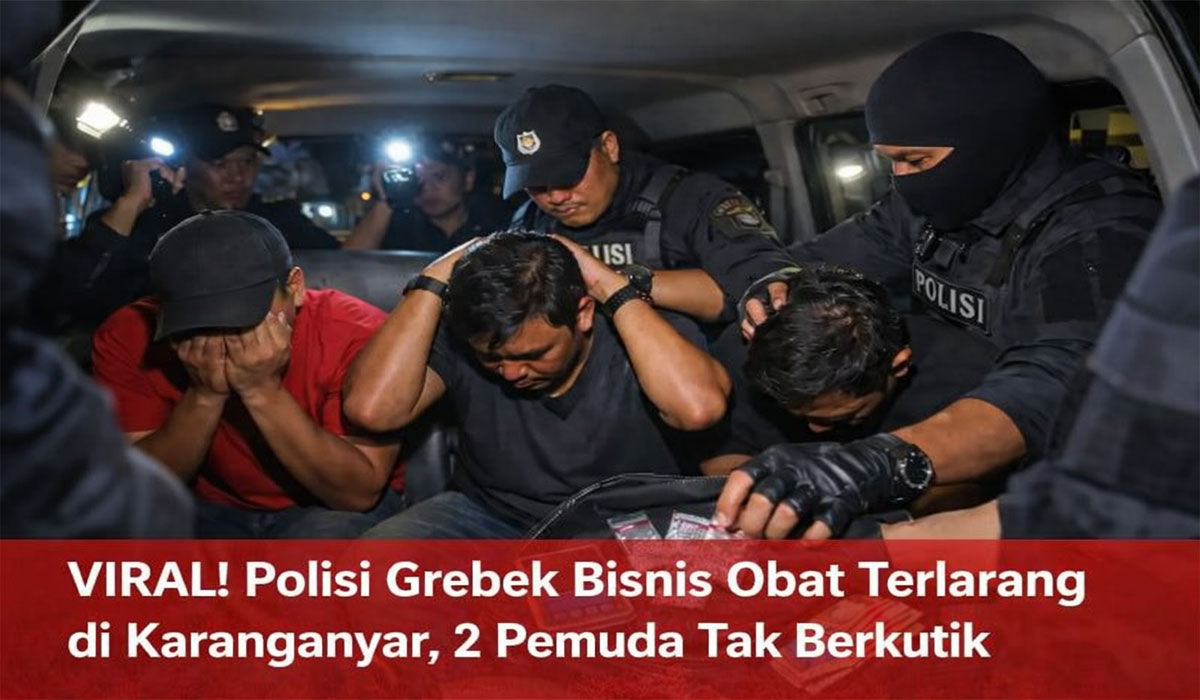 VIRAL! Polisi Grebek Bisnis Obat Terlarang di Karanganyar, 3 Pemuda Tak Berkutik